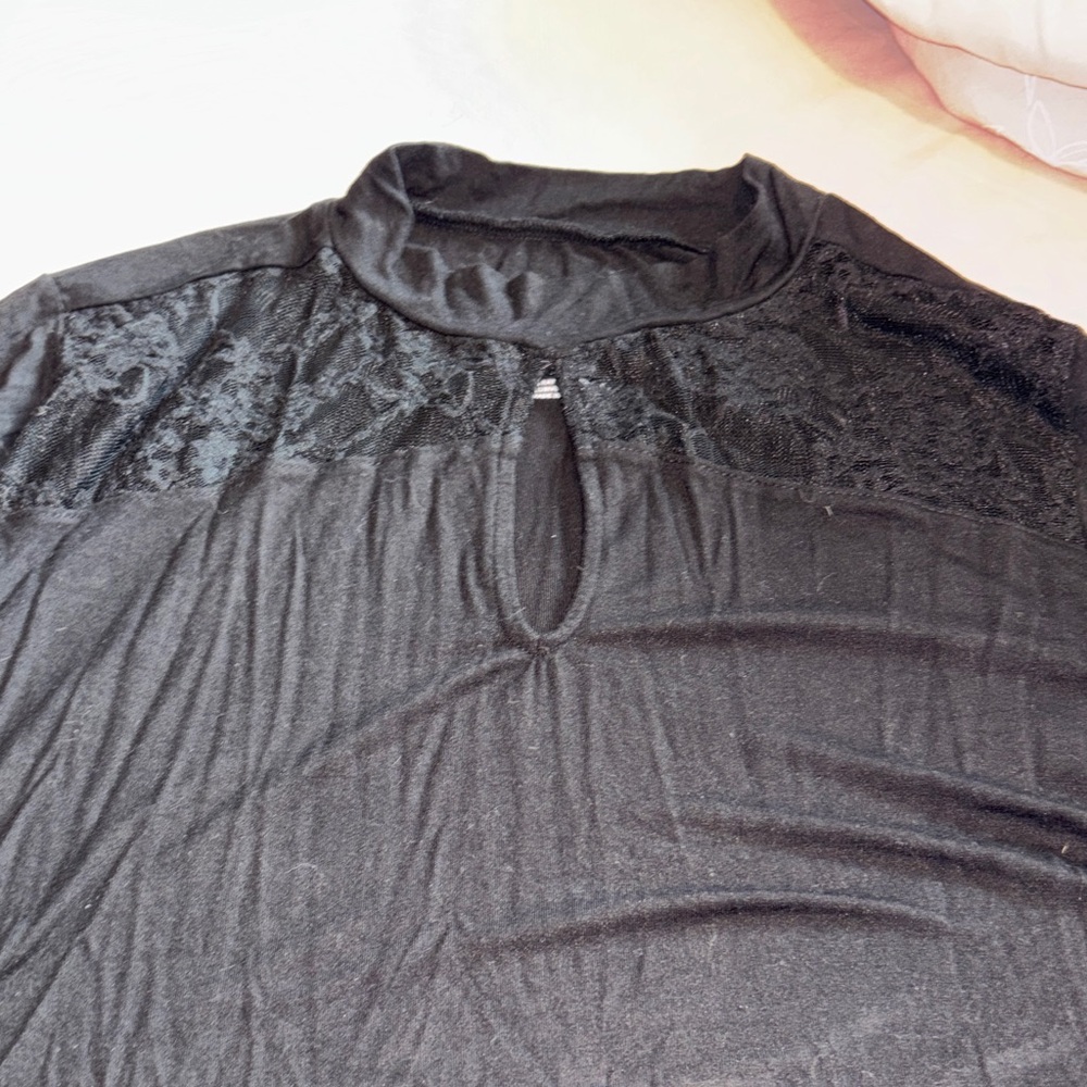 Torrid Lace Top Size 2X Women’s Plus Size Tunic Shirt Stretchy Black